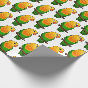 Papier Cadeau Perroquet de caricature mignon lovebird