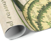 Papier Cadeau Perroquet vert sur la branche et les Feuilles (Coin rond)