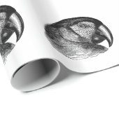 Papier Cadeau Perroquet vintage (Coin rond)