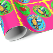 PAPIER CADEAU PERROQUETS (Coin rond)