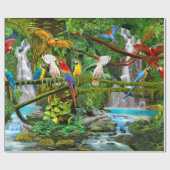PAPIER CADEAU PERROQUETS AU PARADIS (Plat)