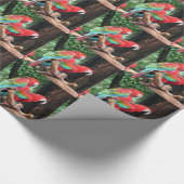 Papier Cadeau Perroquets colorés fêtent Noël (Coin)
