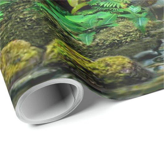 PAPIER CADEAU PERROQUETS DANS LE PARADIS (Coin rond)