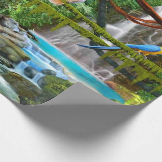 PAPIER CADEAU PERROQUETS DANS LE PARADIS (Coin)