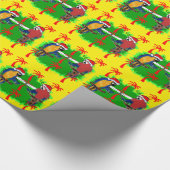 PAPIER CADEAU PERROQUETS DE NOËL (Coin)