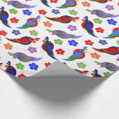 Papier Cadeau Perroquets et fleurs (Coin)