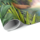 Papier Cadeau Perroquets tropicaux d'ara (Coin rond)