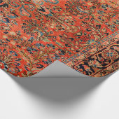 Papier Cadeau Persia Sarouk Feuille jaune rouge  (Coin)