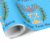 Papier Cadeau Persian Magen David Menorah (Coin rond)