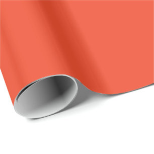 Papier Cadeau PERSIMMON (couleur rouge-orange solide) ~