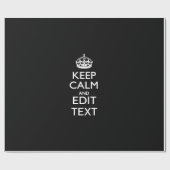 Papier Cadeau Personalisé KEEP CALM Votre texte en noir (Plat)