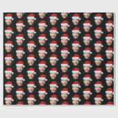 Papier Cadeau Personalised Black Face Santa Hat Gift Wrap (Plat)