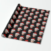 Papier Cadeau Personalised Black Face Santa Hat Gift Wrap (Déroulé)