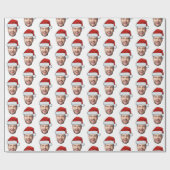 Papier Cadeau Personalised Face Santa Hat Gift Wrap (Plat)
