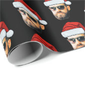 Papier Cadeau Personalised Face Santa Hat Gift Wrap, Funny Face (Coin rond)
