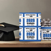 Papier Cadeau Personalized Blue Class of 2026 Graduation