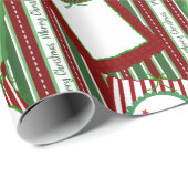 Papier Cadeau Personalized Christmas Gift Wrap-Scrapbook Cute (Coin rond)