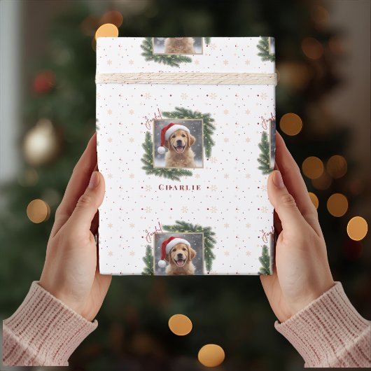 Papier Cadeau Personalized Christmas Pet Photo – Holiday