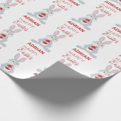 Papier Cadeau Personalized Cute Easter Rabbit Red Easter Egg (Coin)