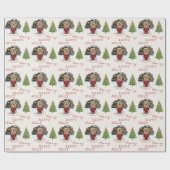 Papier Cadeau Personalized Dog and Family Photo Christmas Tree (Plat)