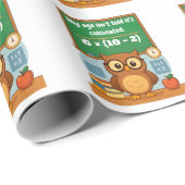 Papier Cadeau Personalized Funny Math Lover Humor Owl Birthday  (Coin rond)