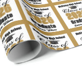 Papier Cadeau Personalized Gold Class of 2026 Graduation (Coin rond)