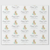 Papier Cadeau Personalized Happy Easter Bunny Watercolor (Plat)