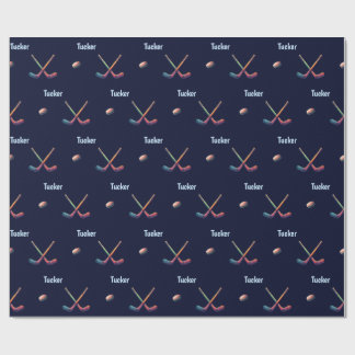 Papier Cadeau Personalized Hockey Wrapping Paper