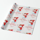 Papier Cadeau Personalized Merry Christmas Snowman Custom Year  (Déroulé)