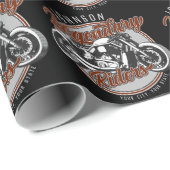 Papier Cadeau Personalized Motorcycle Legendary Rider Biker (Coin rond)