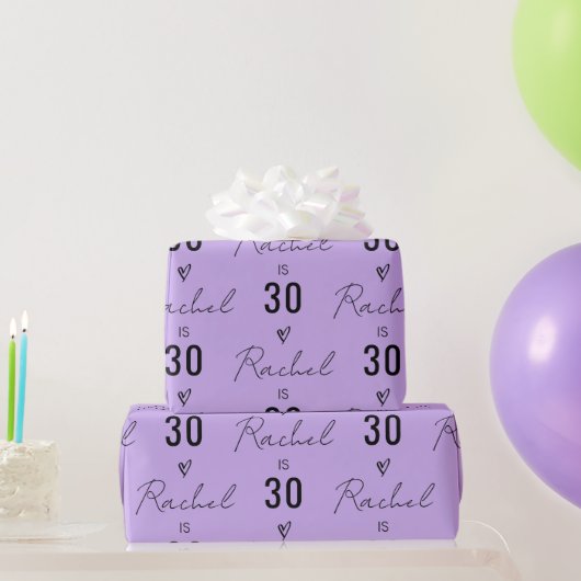 Papier Cadeau Personalized Name 10th 15th 20th 30 Birthday Gift (Cadeaux de fête)