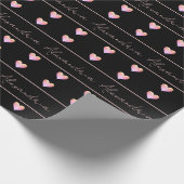 Papier Cadeau Personalized Name Heart Black (Coin)