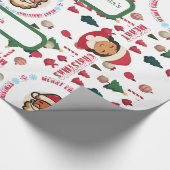 Papier Cadeau Personalized Santa's Workshop Christmas Gift Wrap (Coin)