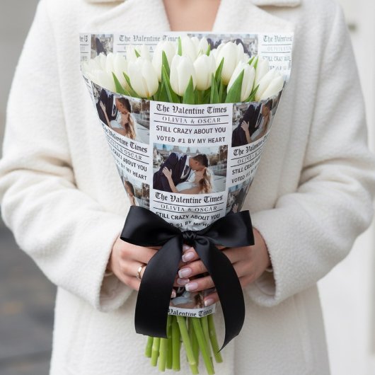 Papier Cadeau Personalized Valentine Newspaper Photo