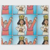 Papier Cadeau Personnages bibliques de la reine et du prophète f (Plat)