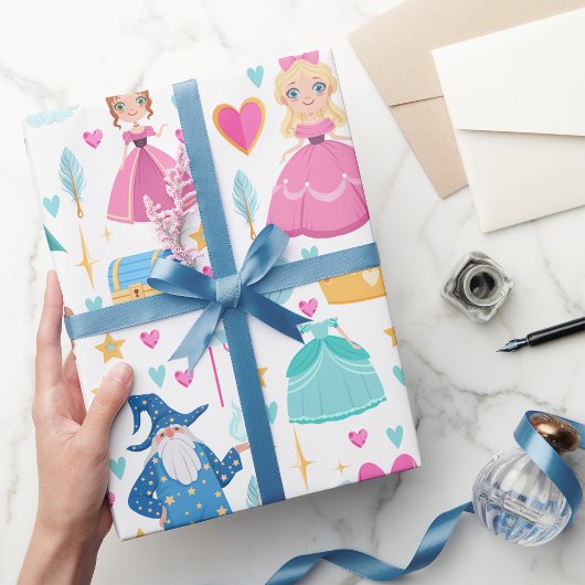 Papier Cadeau Personnages de Contes de Fées