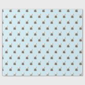 Papier Cadeau Personnalisable, Baby Boy Baptism Arche de Noah (Plat)