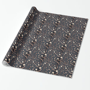 Papier cadeau personnalisable Navy Floral