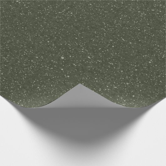 Papier cadeau personnalisable vert mousse tacheté (Coin)