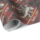 Papier Cadeau personnalisation du lézard gris (Coin rond)