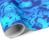 Papier Cadeau Personnalisation profonde de l'eau de mer Navy Fre (Coin rond)