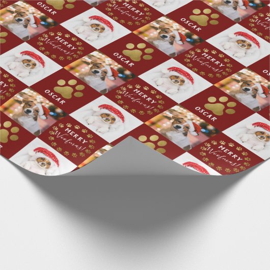 Papier Cadeau Personnalisé 2 Photo Pot de Chien Chien Chien Chie (Coin)