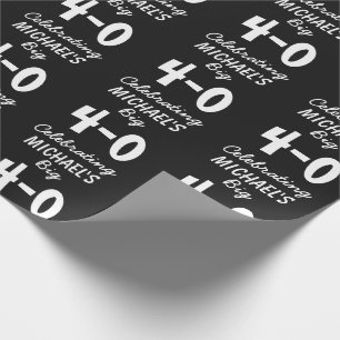 Papier Cadeau Personnalisé 40e anniversaire célébrant 40 papier 