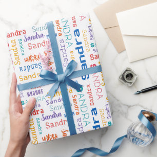 Papier Cadeau Personnalisé 6 Lettres Anniversaire