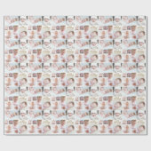 Papier Cadeau Personnalisé 8 Photo personnalisée Salutation et c (Plat)