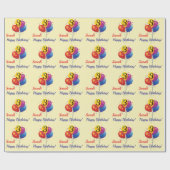 Papier Cadeau PERSONNALISÉ Anniversaire Papier à envelopper NOM  (Plat)