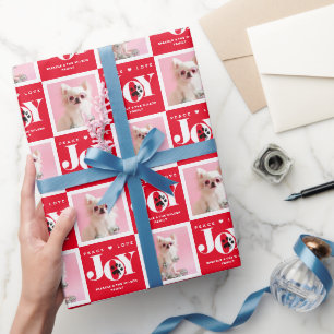 Papier cadeau personnalisé avec 2 photos de chien