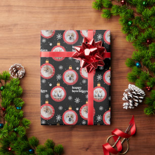 Papier cadeau personnalisé avec 3 photos de chien