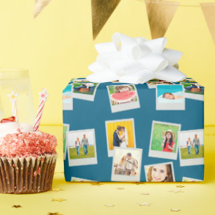 Papier cadeau personnalisé avec des clichés disper