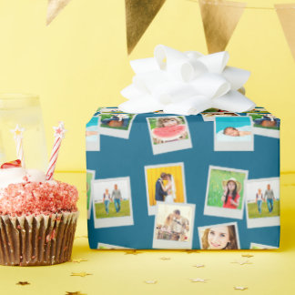 Papier cadeau personnalisé avec des clichés disper